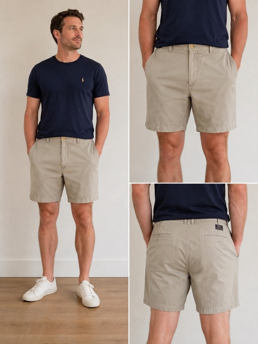 Polo Ralph Lauren Men’s Khaki Chino Shorts Size 38 Classic 100% Cotton Golf
